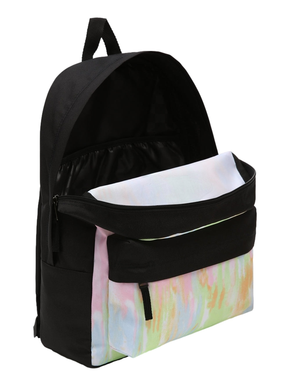 Mochila escolar VANS color multicolor Popsicle Wash con detalles en negro y logotipo frontal.