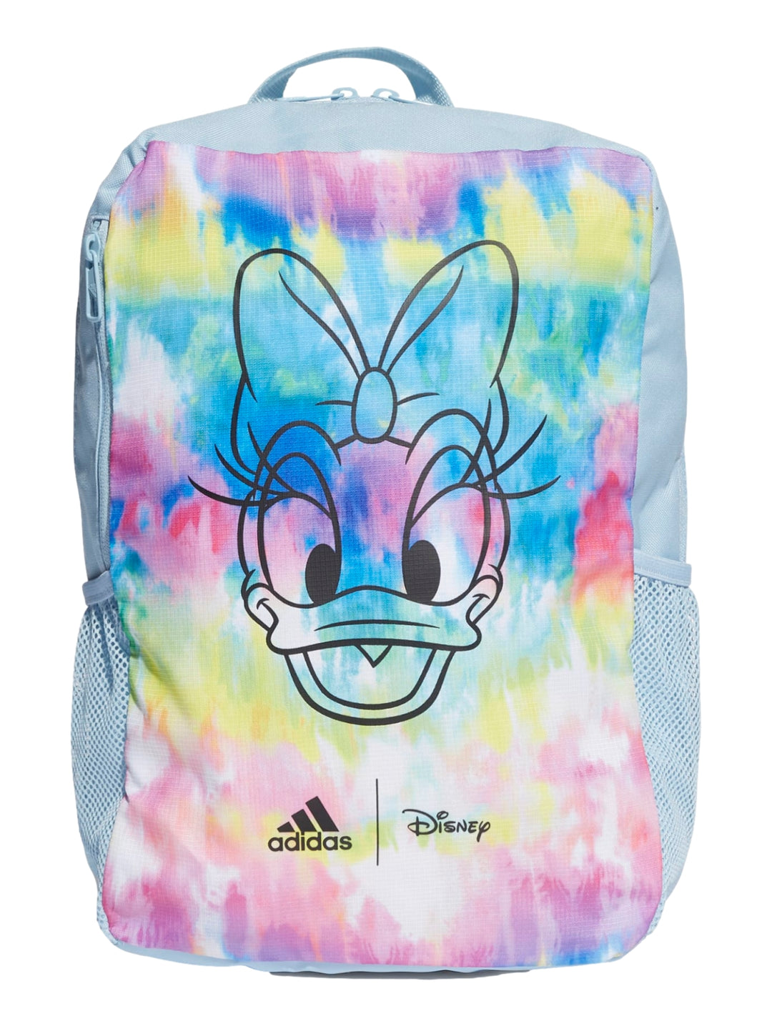 Mochila Adidas multicolor con estampado de Daisy Duck de Disney y diseño tie-dye.