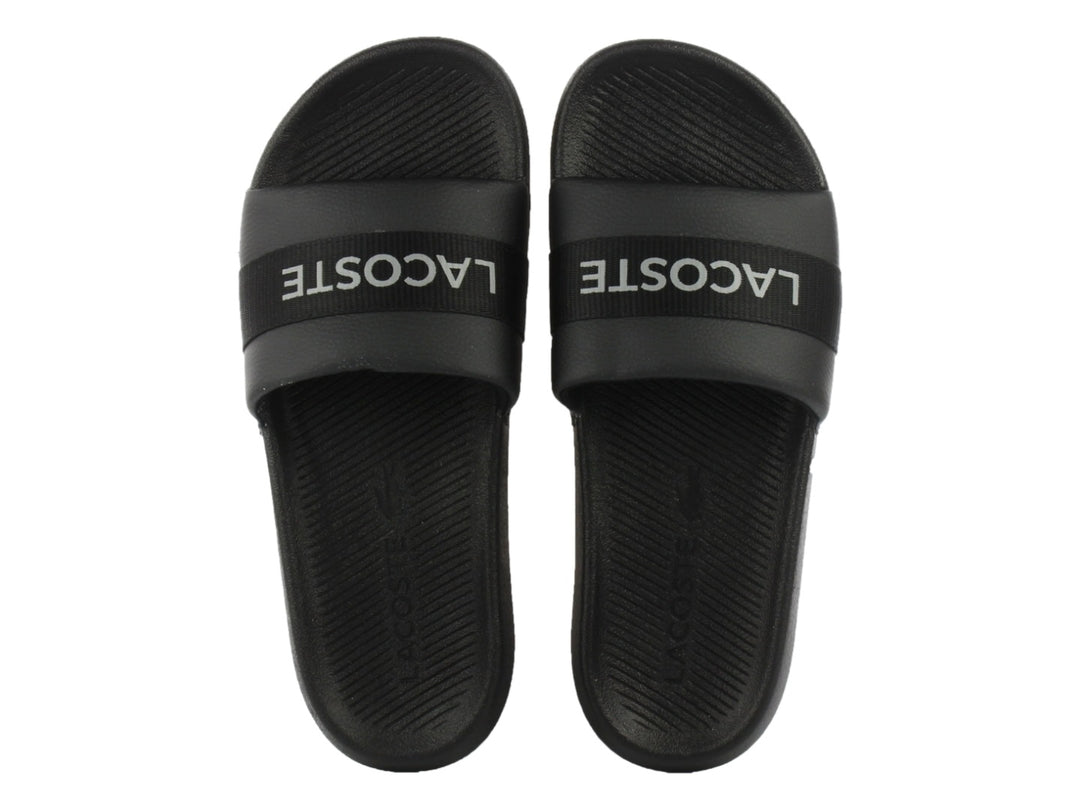 Sandalias Lacoste Croco Slide Negro para Hombre