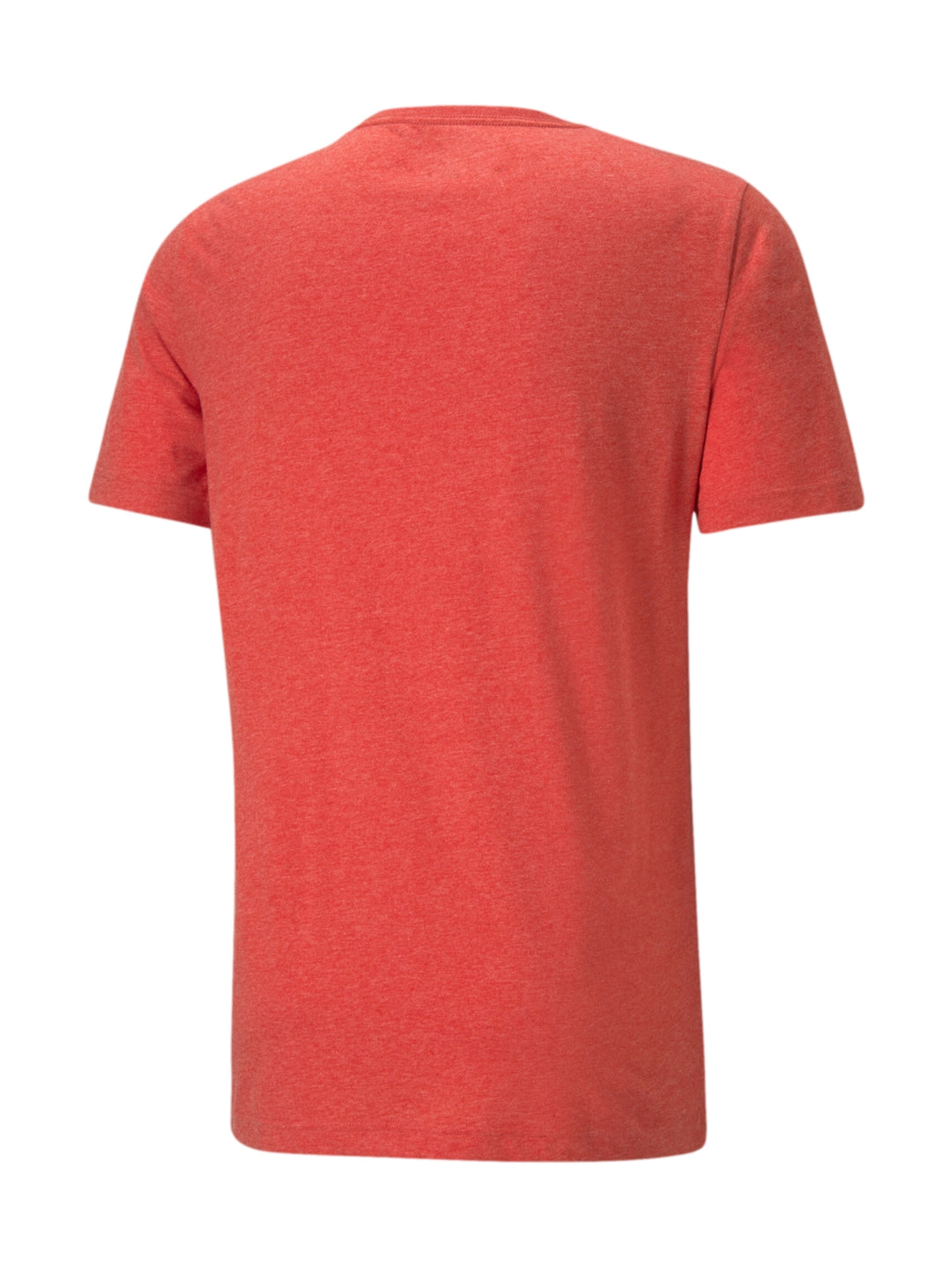 Hombre vistiendo camiseta PUMA color rojo con logotipo negro en el pecho.