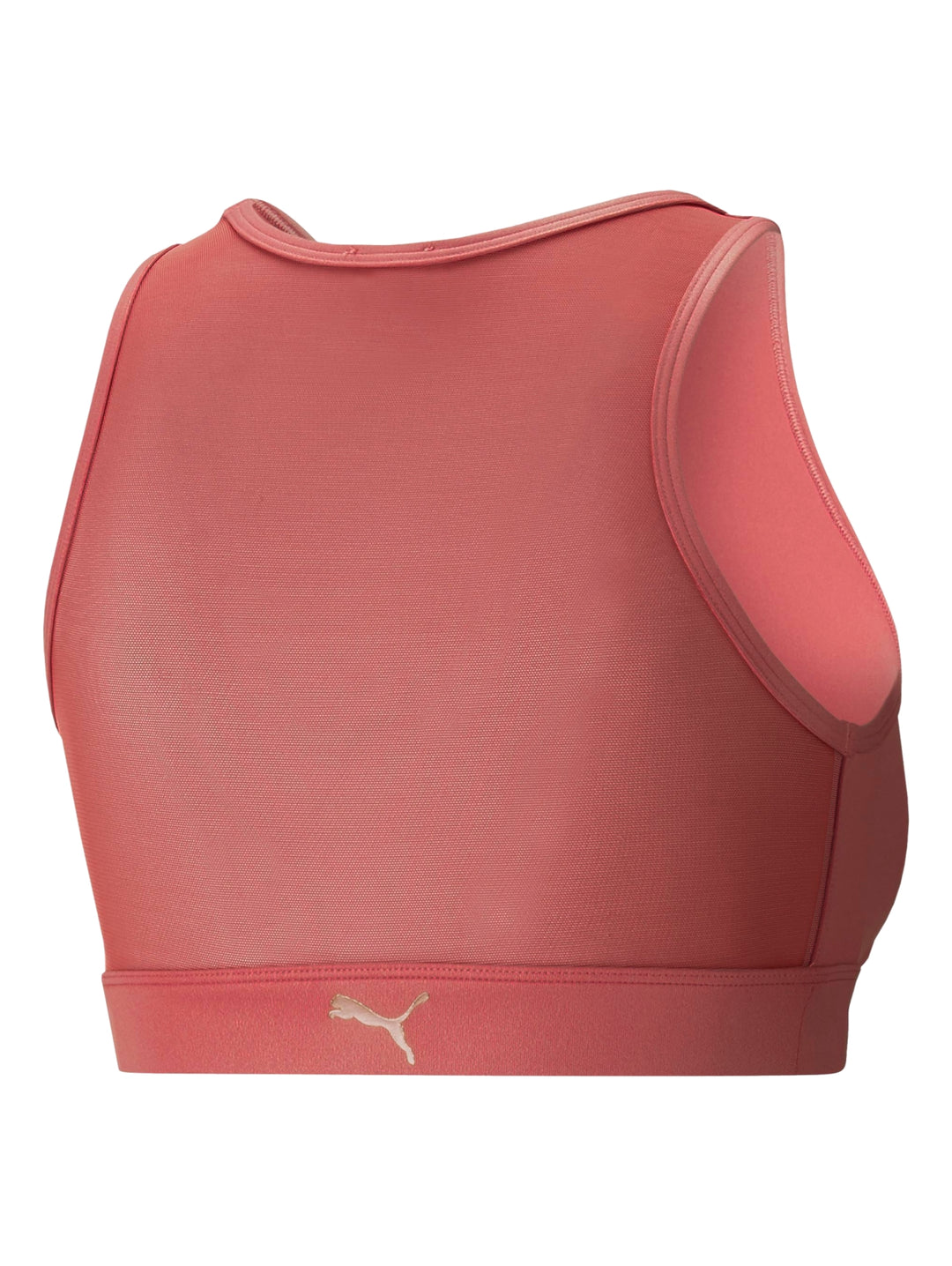 Conjunto deportivo PUMA en color mauvewood compuesto por un bra top y leggings ajustados para mujer.