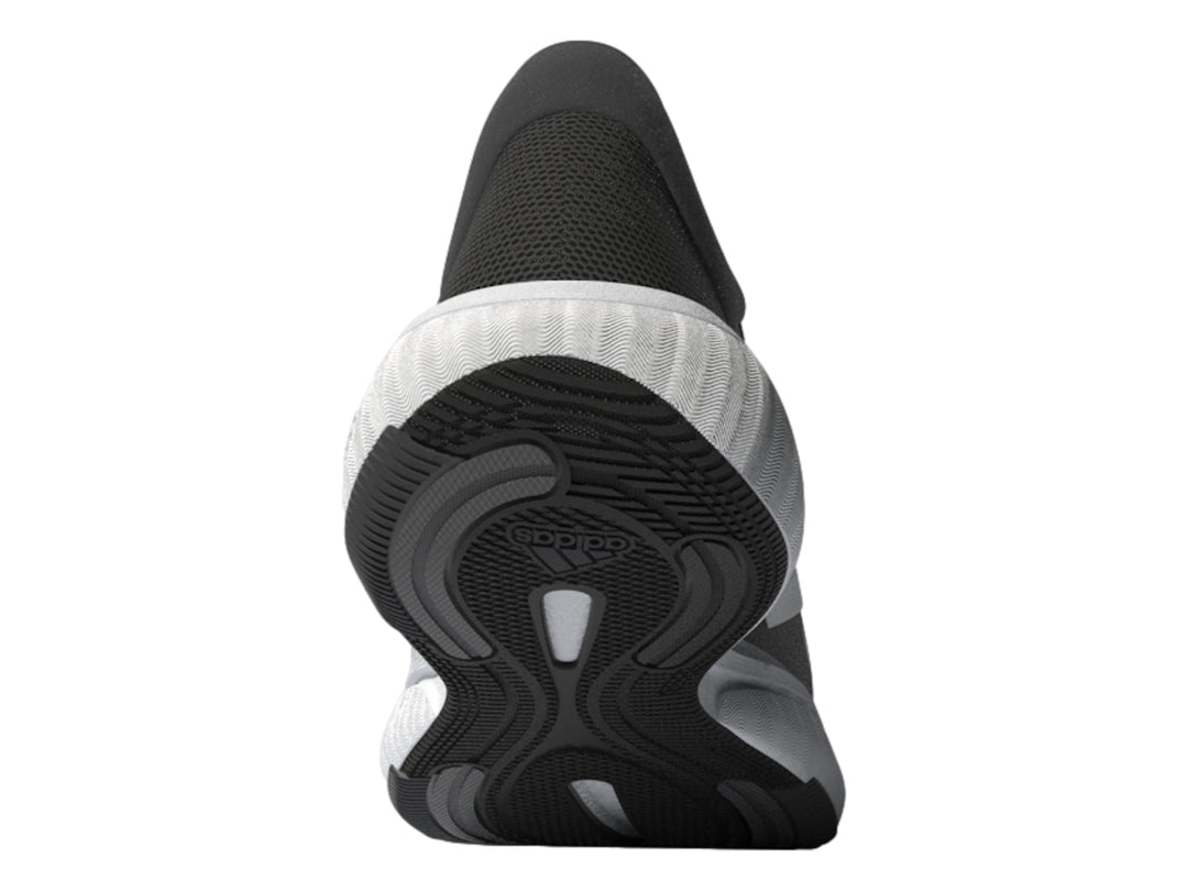 Tenis deportivos Adidas Response color negro con tres franjas blancas y suela blanca.