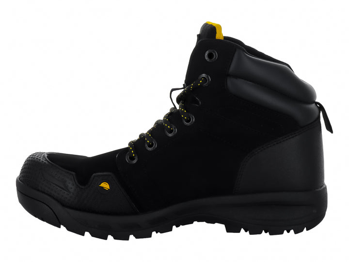 Bota deportiva RAM R253 en color negro con detalles y logotipo en amarillo, diseño outdoor resistente.
