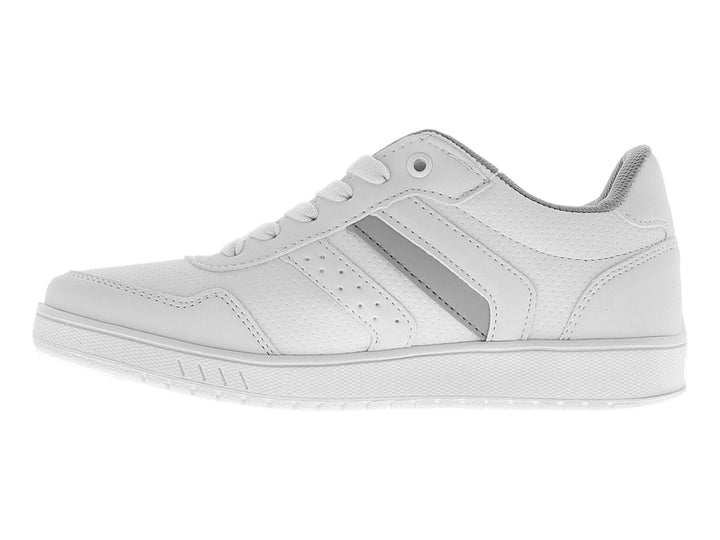 Tenis blancos NEWK para Niño con detalles en gris y suela blanca.