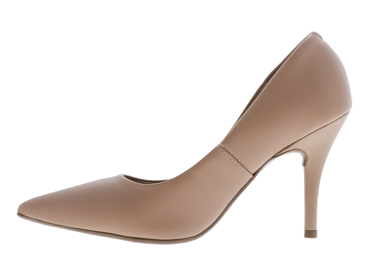 Zapato de tacón alto color nude marca Vizzano para mujer con punta cerrada y acabado mate.