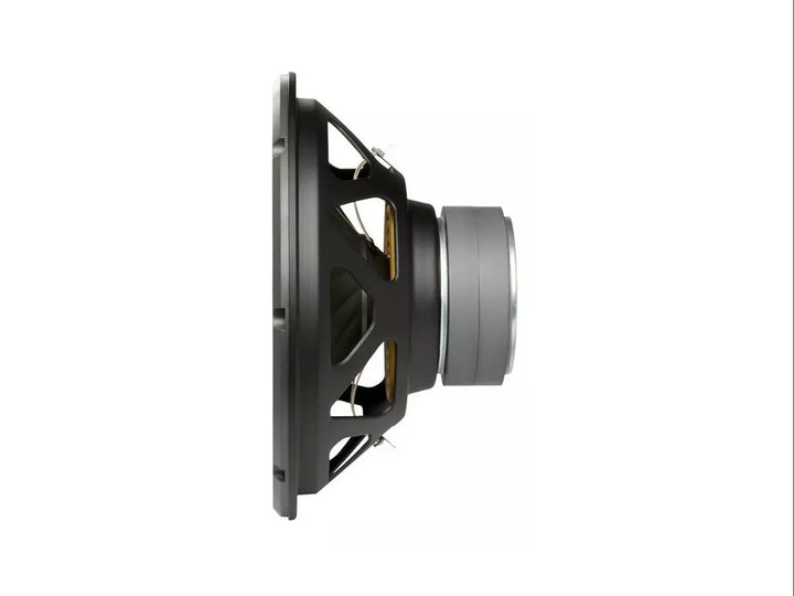 Subwoofer JBL Stage de 12 pulgadas en color negro con detalles naranjas en el centro y forma circular.