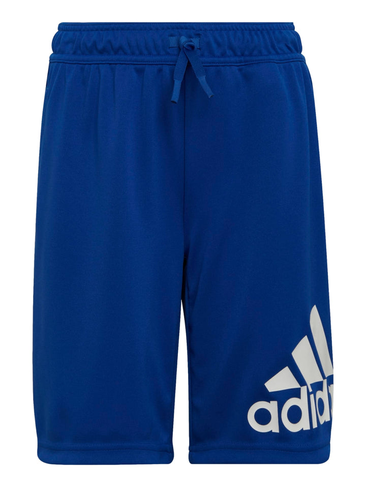 Pantalones cortos deportivos Adidas color azul royal con logo blanco en la pierna.