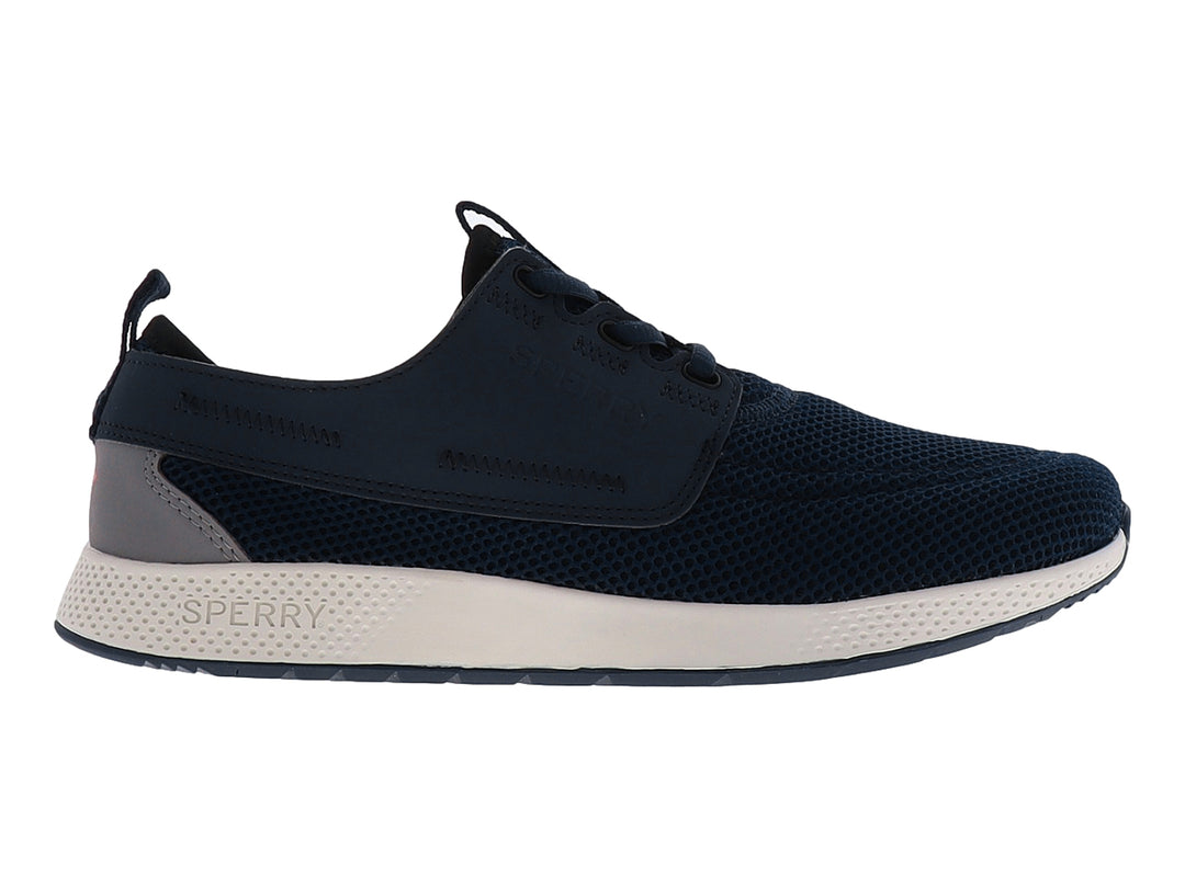 Tenis deportivos SPERRY STS color azul marino con suela blanca y tejido de malla.