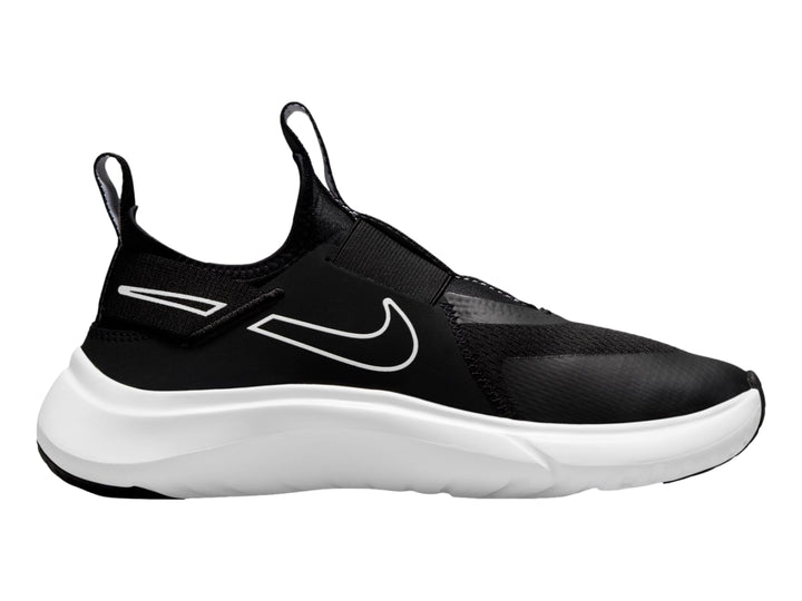 Tenis Nike Flex Plus color negro con suela blanca, estilo slip-on deportivo.