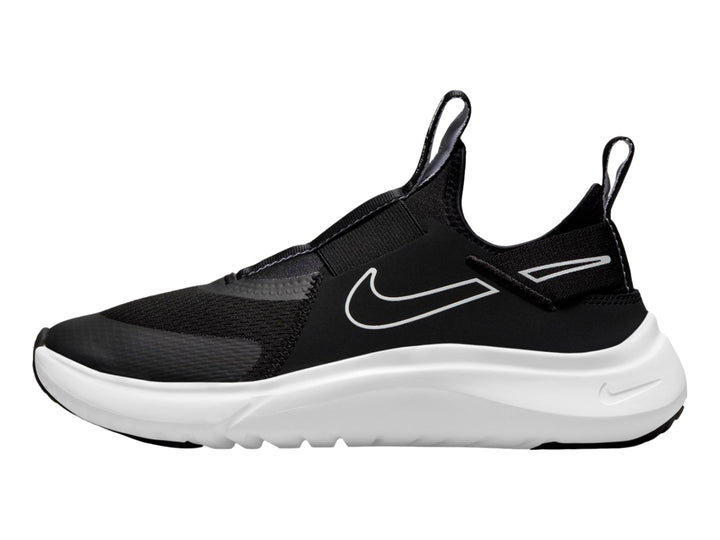 Tenis Nike Flex Plus color negro con suela blanca, estilo slip-on deportivo.