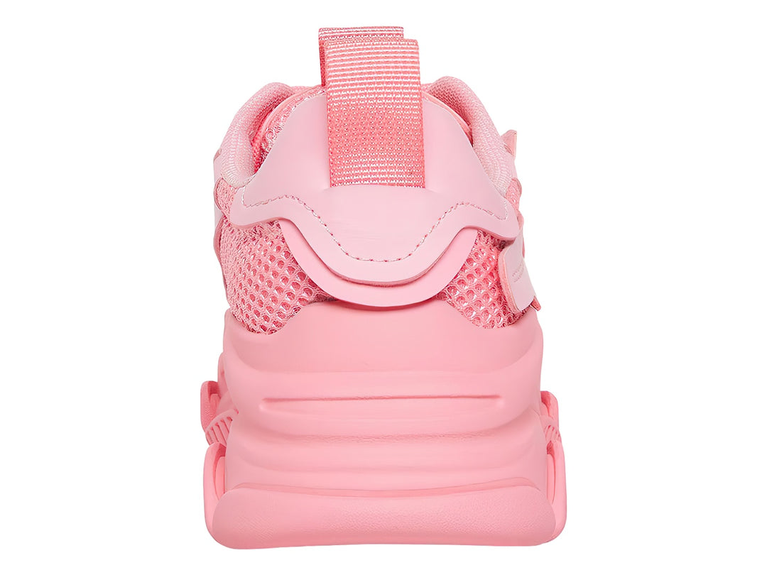Tenis deportivos chunky para niño o niña en color rosa con suela gruesa y detalles de malla.
