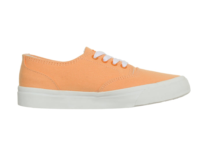 Zapato casual DC Shoes de lona color naranja con suela y cordones blancos.