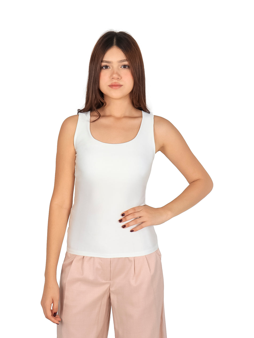 Blusa Pao Fashion Sin Mangas Color Ivory para Mujer