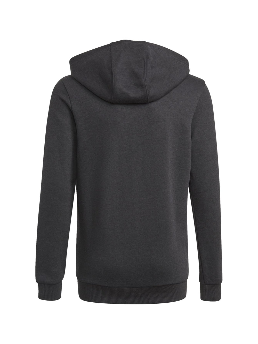 Sudadera negra con capucha y logotipo blanco de Adidas en el pecho.