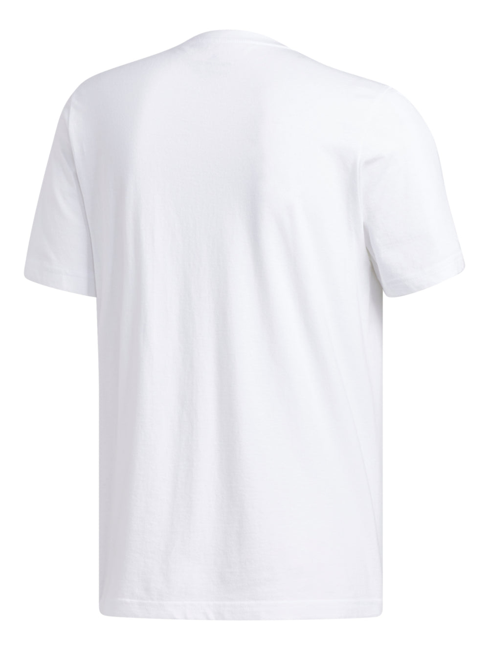 Playera blanca de manga corta con logotipo de Adidas en color negro centrado en el pecho.