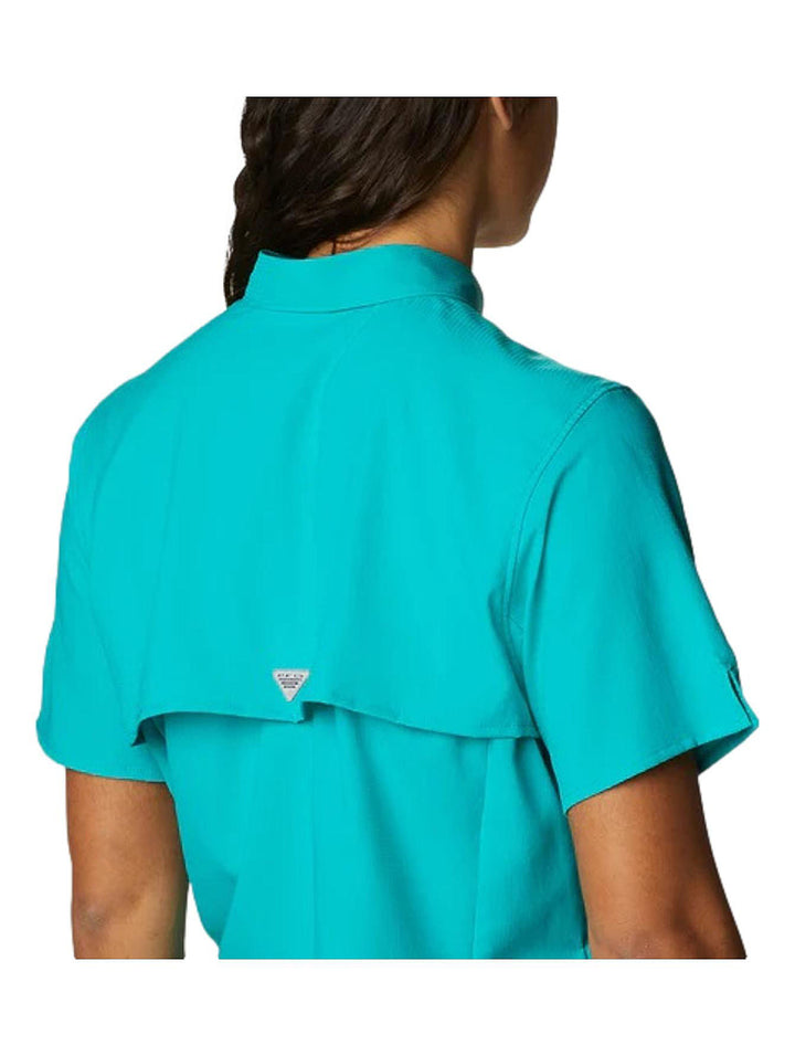 Camisa Columbia PFG Tamiami II de manga corta en color verde para mujer.