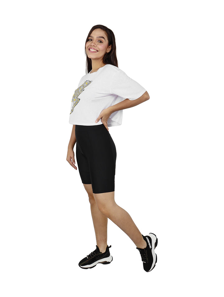 Juliana Favela Biker Shorts Negro para Mujer