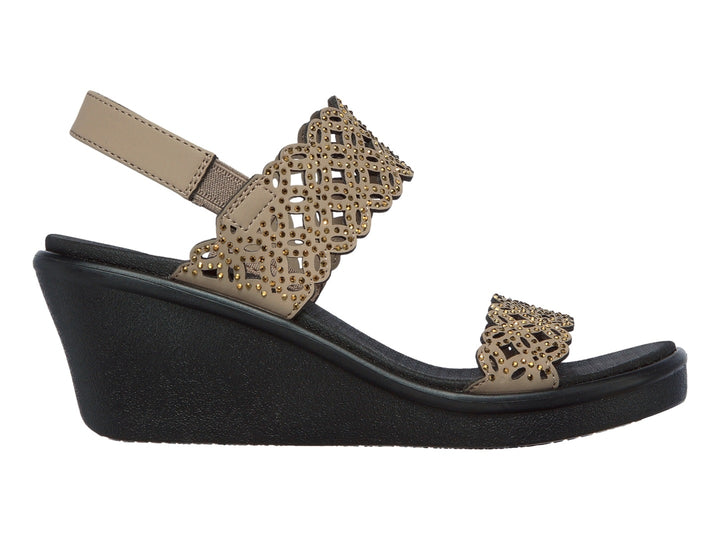 Sandalias Skechers Rumble On Beige para Mujer