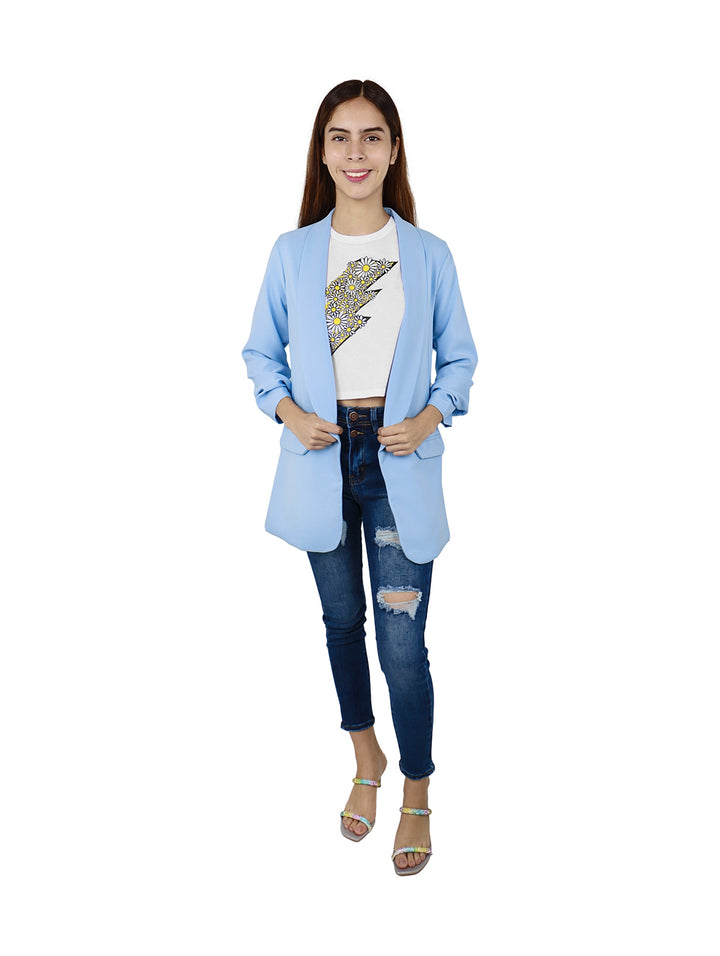 Saco Liso Exotica Azul Cielo para Mujer