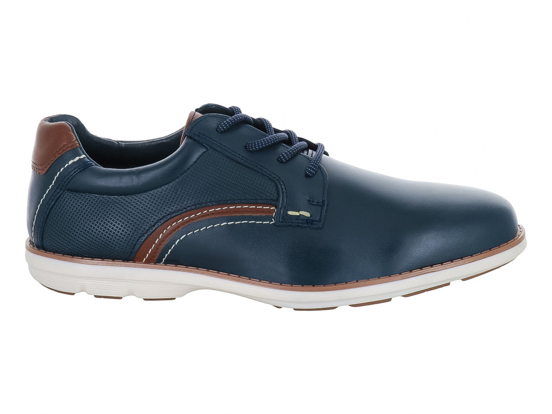 Zapato casual Nevada color azul con detalles en café y suela blanca para Hombre.