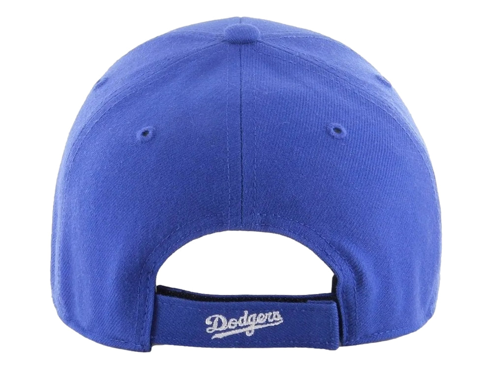Gorra de béisbol color azul royal con logo bordado en blanco de los Los Angeles Dodgers y detalle lateral 47 Brand.