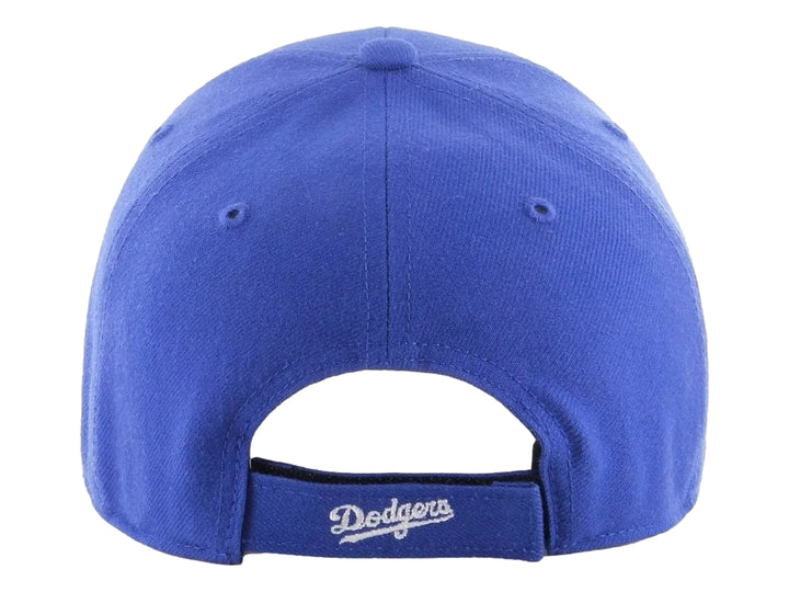 Gorra de béisbol color azul royal con logo bordado en blanco de los Los Angeles Dodgers y detalle lateral 47 Brand.