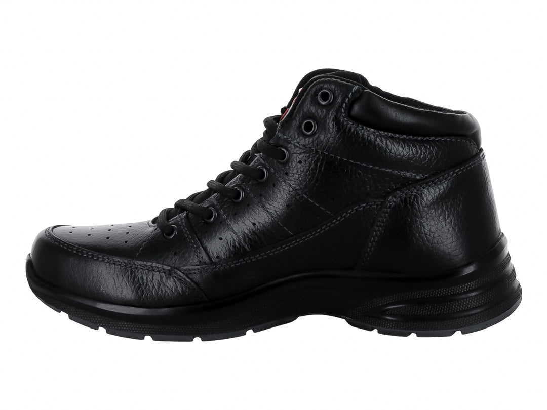 Zapato deportivo tipo botín marca Nevada en color negro con agujetas y suela robusta.