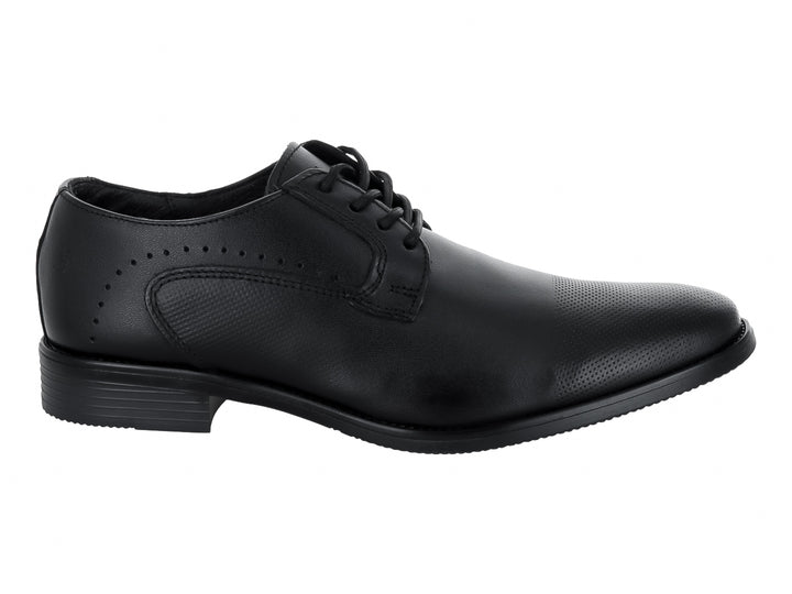 Zapato formal negro para hombre con cordones y detalles perforados.