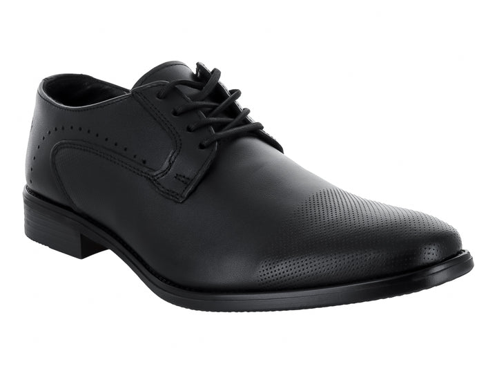 Zapato formal negro para hombre con cordones y detalles perforados.