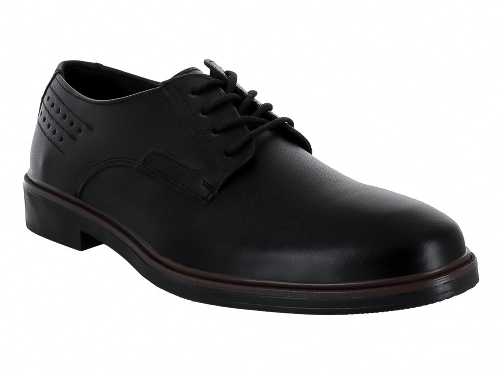 Zapato formal para hombre marca Nevada en color negro, con acabado brillante y cierre de agujetas.