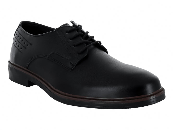 Zapato formal para hombre marca Nevada en color negro, con acabado brillante y cierre de agujetas.
