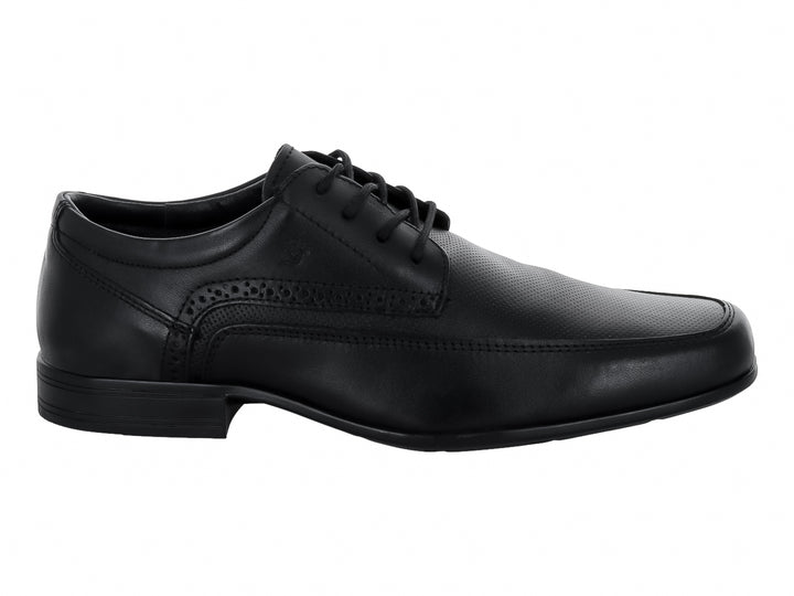 Zapato formal para Hombre en color negro con cordones y detalles perforados laterales.