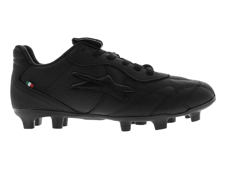 Tenis de fútbol color negro con suela de tacos para pasto, marca EESCORD.