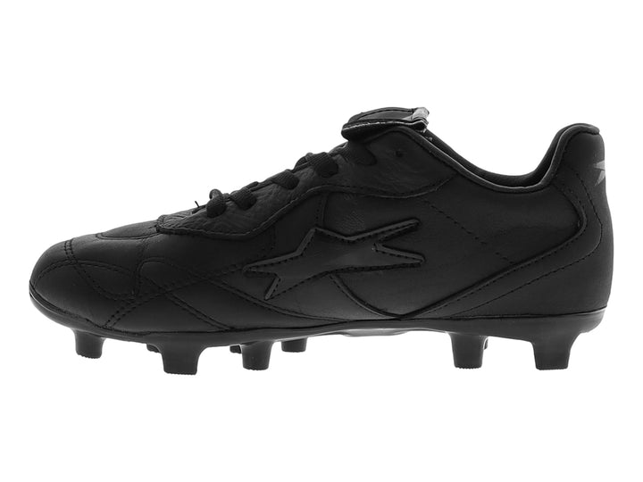 Tenis de fútbol color negro con suela de tacos para pasto, marca EESCORD.