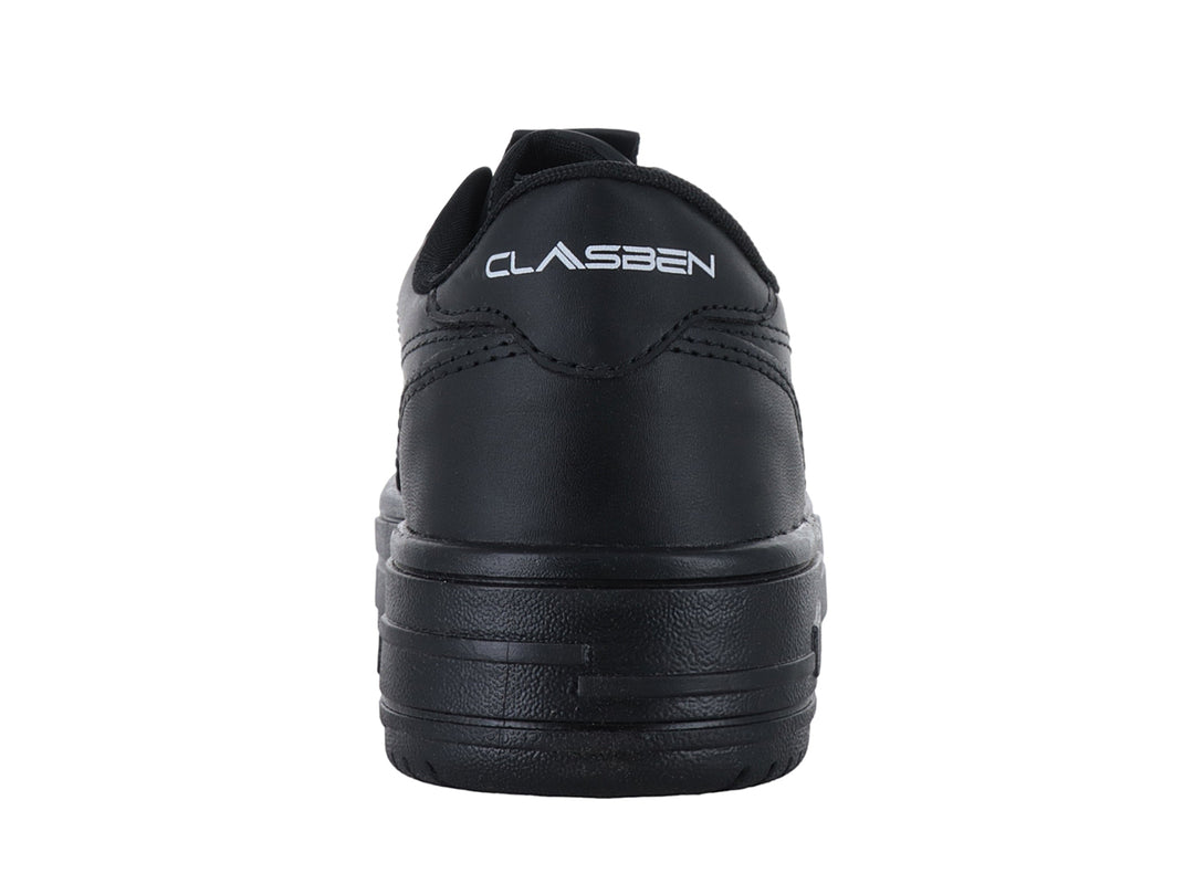 Zapato deportivo Clasben color negro con suela de plataforma ancha y cordones