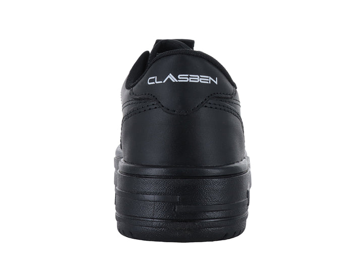 Zapato deportivo Clasben color negro con suela de plataforma ancha y cordones