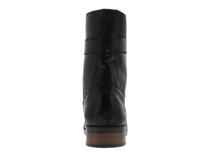 Bota de cuero color negro con agujetas y caña alta de la marca Nevada.