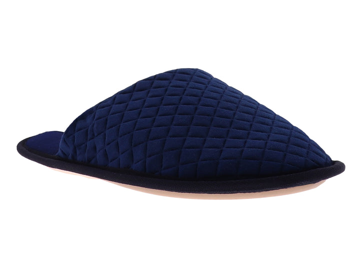 Pantuflas Cabrales de Terciopelo Azul Marino para Mujer