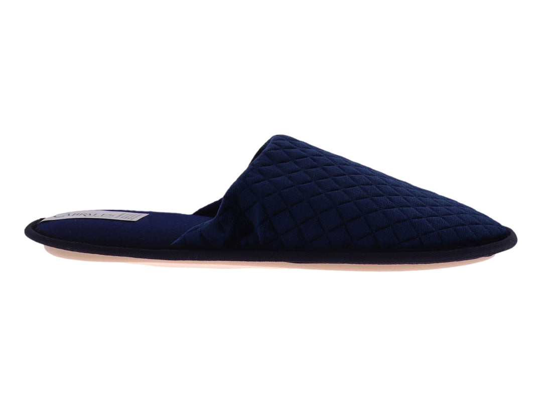 Pantuflas Cabrales de Terciopelo Azul Marino para Mujer