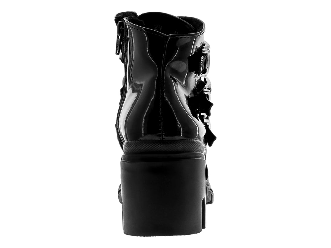 Botines de Charol Negro Luna Rosa para Mujer