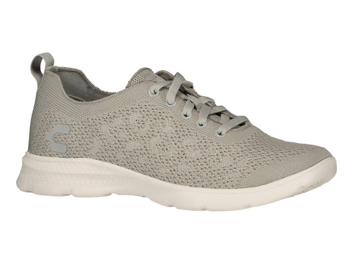 Tenis deportivos Charly color gris con suela blanca y tejido transpirable.