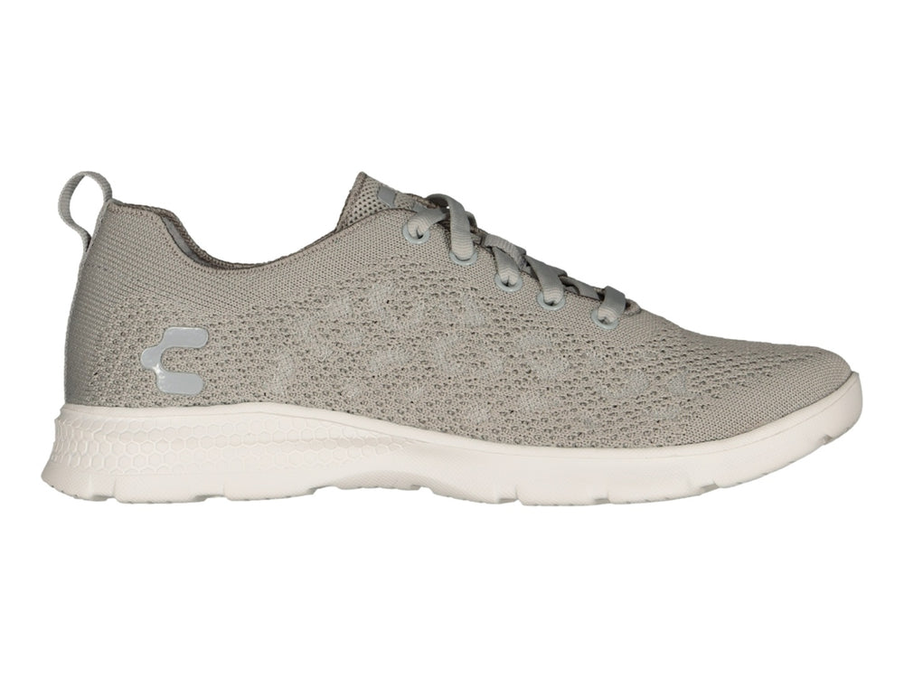 Tenis deportivos Charly color gris con suela blanca y tejido transpirable.