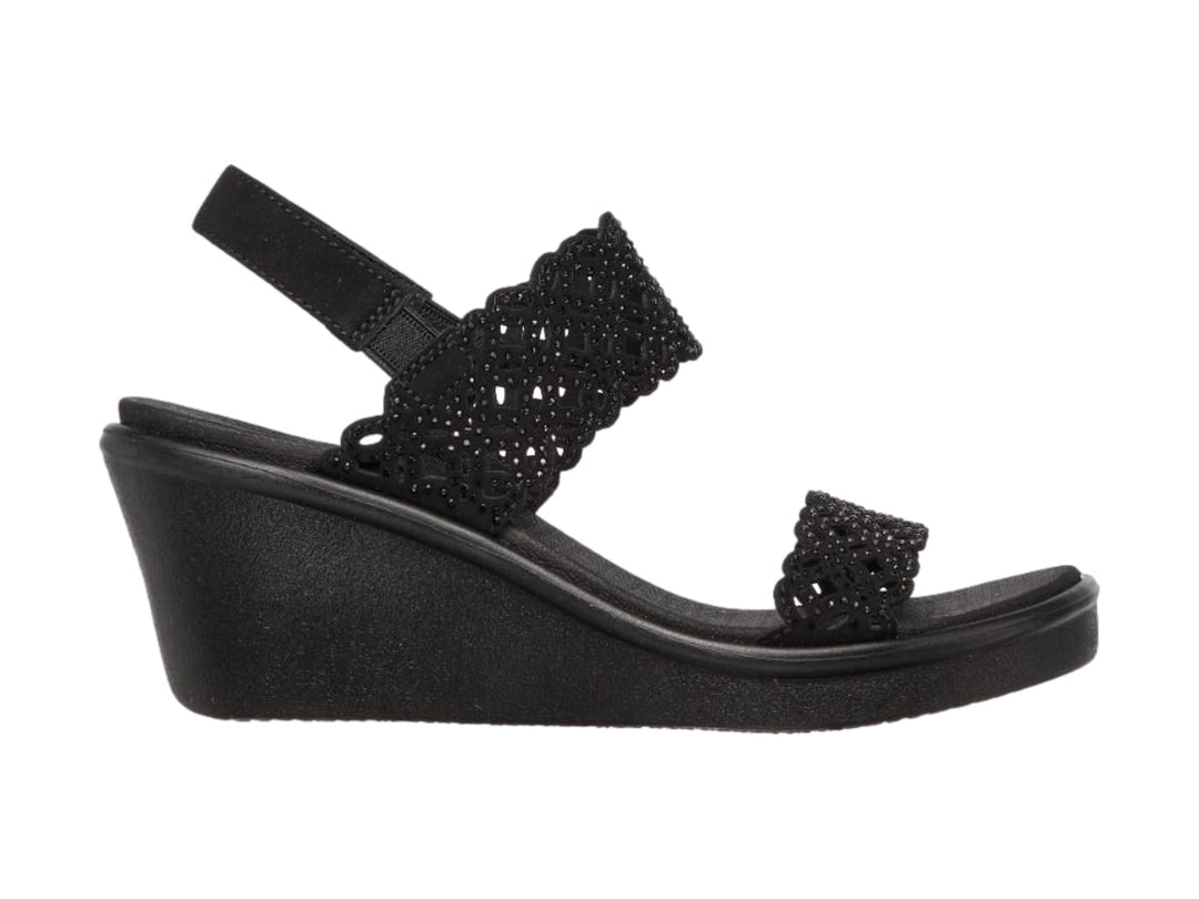 Sandalias Skechers Rumble On Negro para Mujer