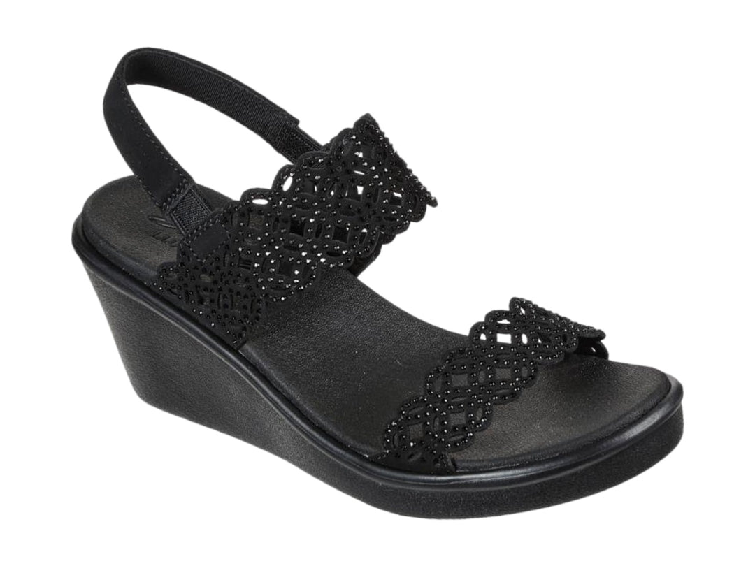 Sandalias Skechers Rumble On Negro para Mujer