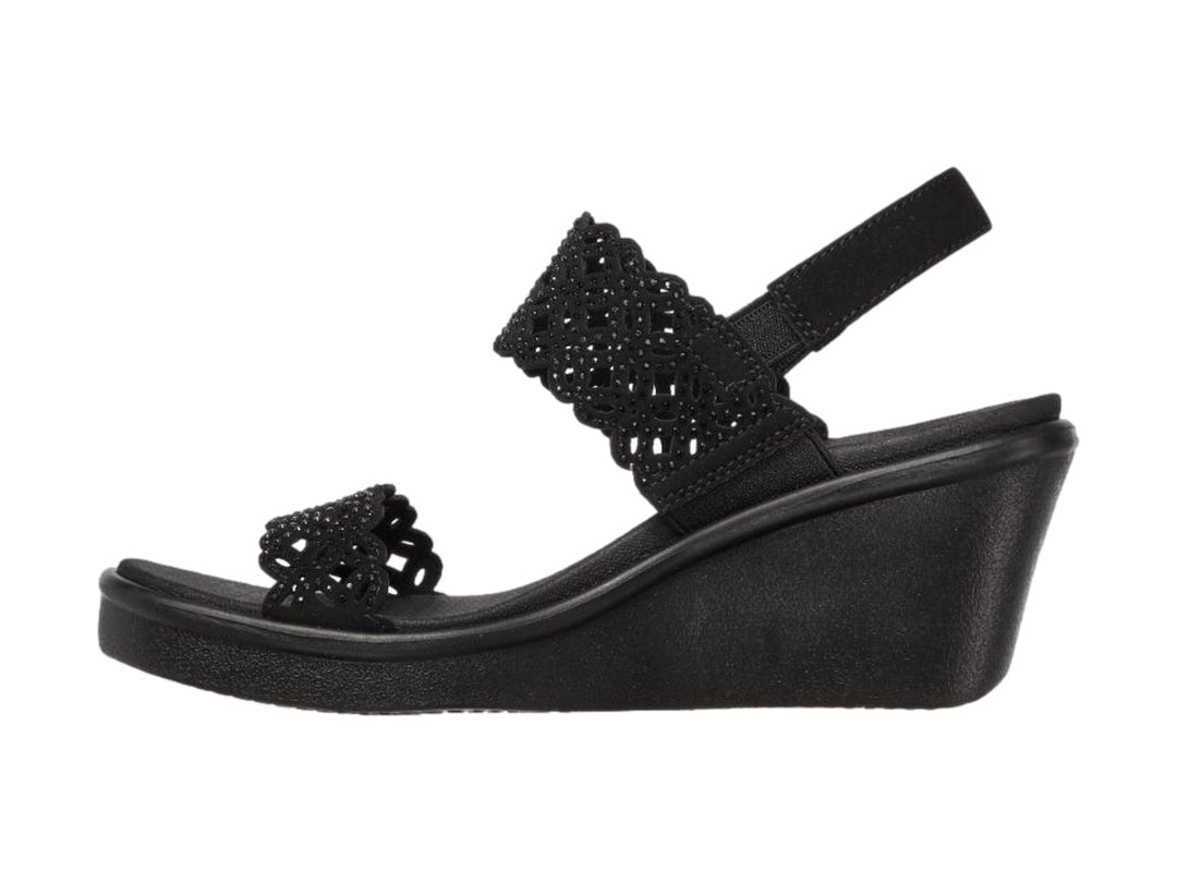 Sandalias Skechers Rumble On Negro para Mujer