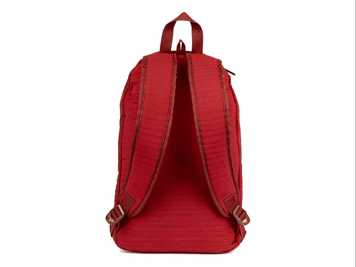 Mochila XTREM color rojo con diseño acolchado y dos bolsillos frontales con cierre negro.