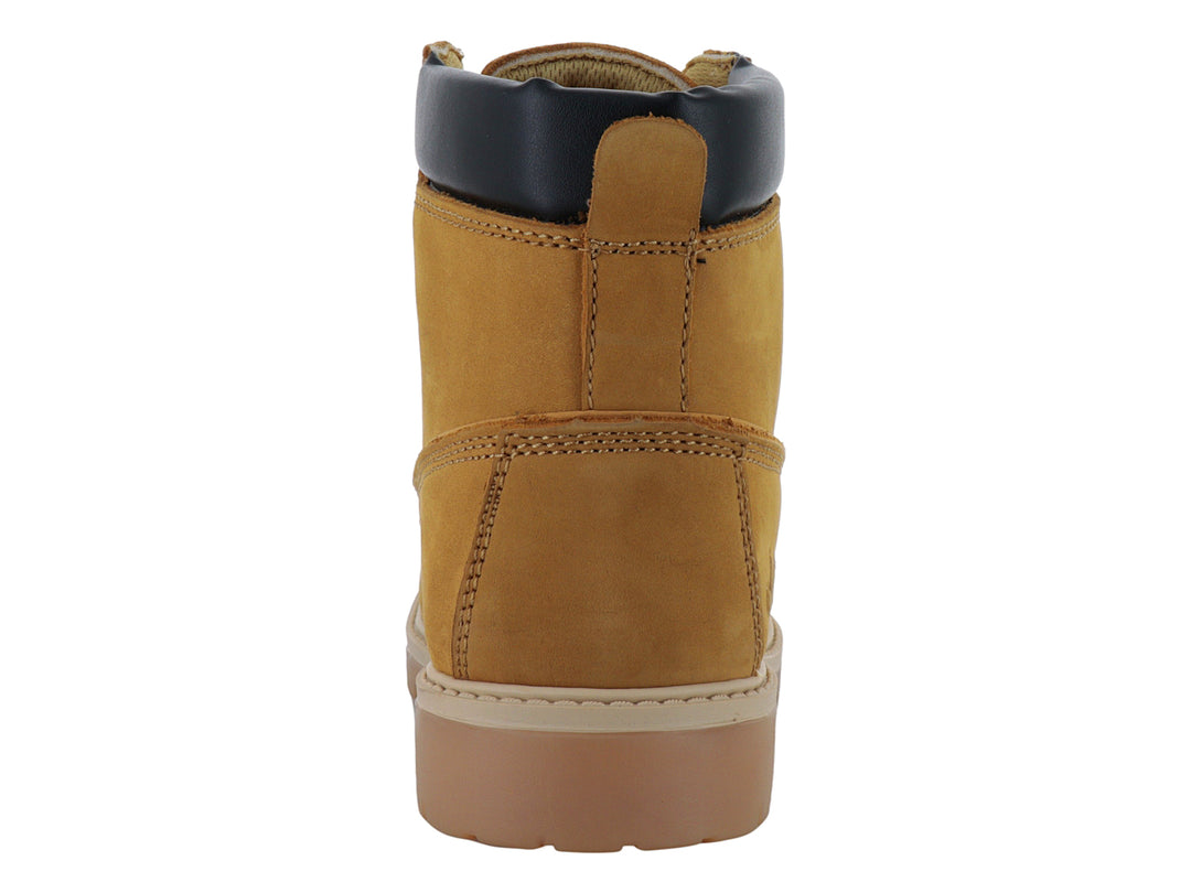Bota casual color miel de la marca Jeep con suela dentada y detalle negro en el tobillo.
