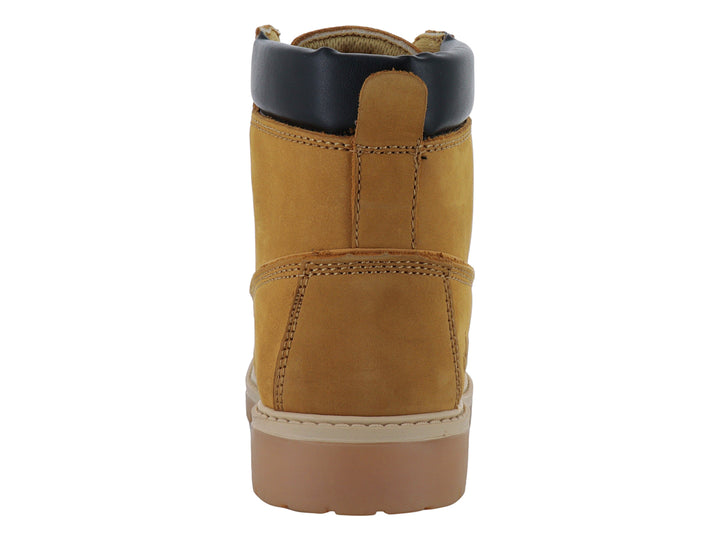 Bota casual color miel de la marca Jeep con suela dentada y detalle negro en el tobillo.