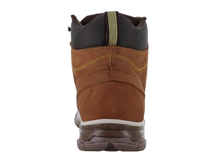 Botín Jeep color bronce de nubuck con detalles en gris oscuro y suela robusta.