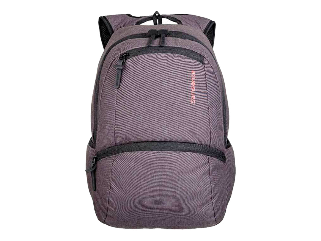 Mochila Samsonite Elevation Lyra en color gris con detalles en negro y textura lineal.